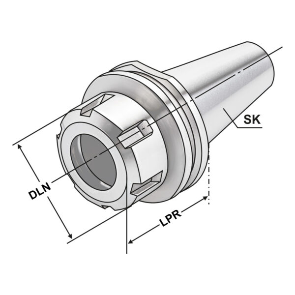 Produktbild Spannfutter SK 30-2/20-57 DIN 69871 A o. Mit.nuten
