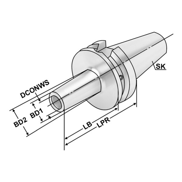 Produktbild Fräsaufnahme für Einschraubfräser BT40-M8-77-L50