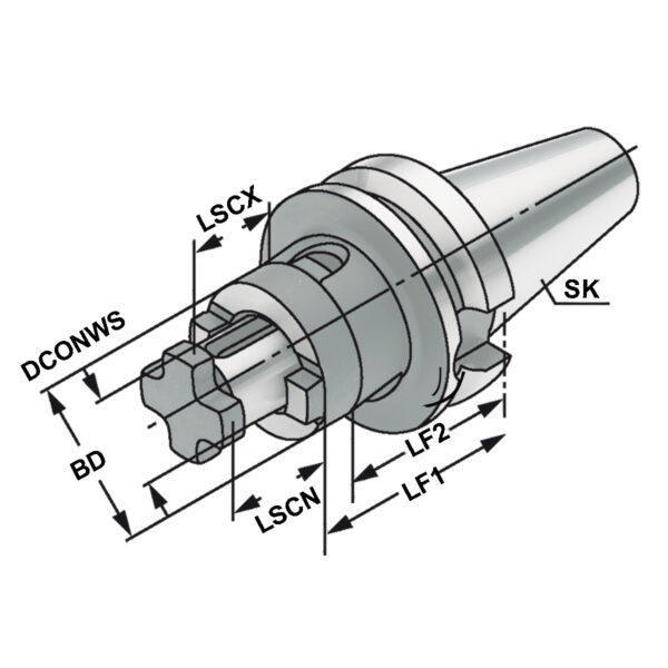 Produktbild Kombi-Aufsteckfräserdorn BT 40-16-160 MAS/BT
