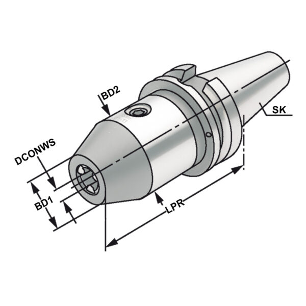 Produktbild CNC-Bohrfutter BT 50-2,5/16-113  MAS/BT Form AD/B