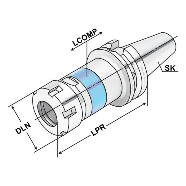 Produktbild Gewindeschneidfutter Synchro BT50 - M3-M20 (ER25)