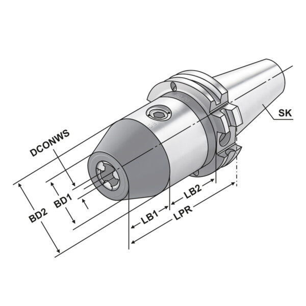 Produktbild CNC-Bohrfutter SK40-1/13 -90 | SK-DC | AD/AF