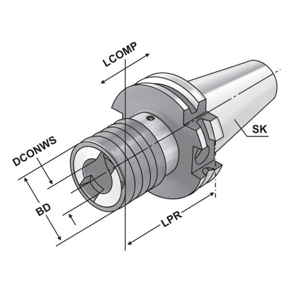 Produktbild Gewindeschneidfutter SK 40 - M5-M22 | SK-DC | U