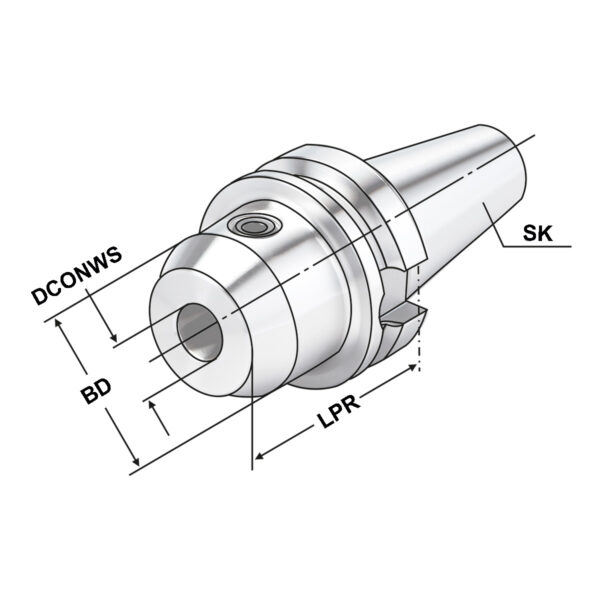 Produktbild Fräseraufnahme BT 40-25-90  MAS/BT