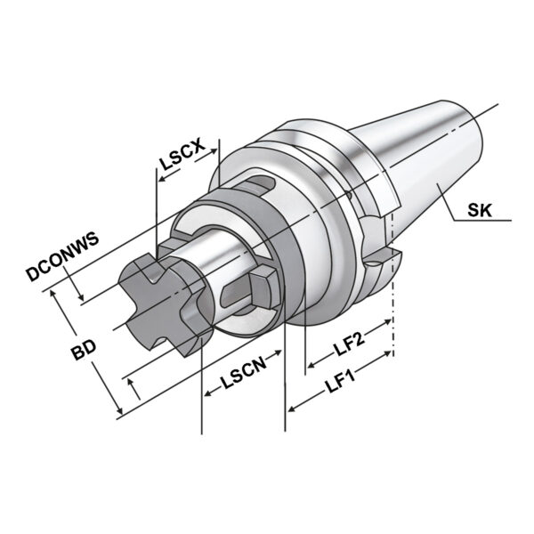 Produktbild Kombi-Aufsteckfräserdorn BT 30-16-45 MAS/BT