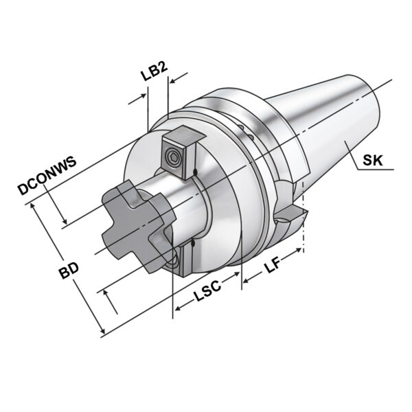 Produktbild Quernut-Aufsteckdorn BT 30-22-40 MAS/BT