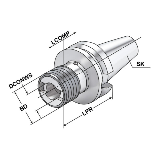Produktbild Gewindeschneidfutter BT 40 - M5-M22 - Gr.2
