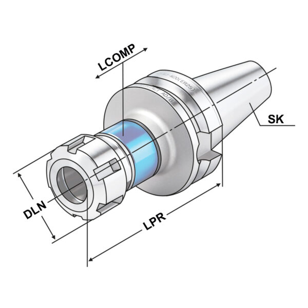 Produktbild Gewindeschneidfutter Synchro BT40 - M3-M12 (ER16)