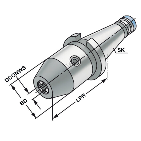 Produktbild CNC-Bohrfutter SK 30-0/8-60 DIN 2080