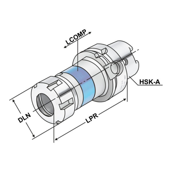 Produktbild Gewindeschneidfutter Synchro HSK100-M3-M16 (ER20)