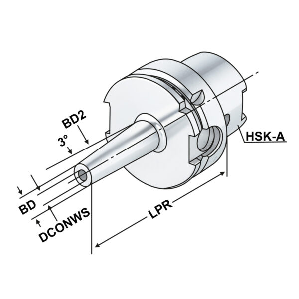 Produktbild Schrumpffutter HSK 63-08-160 DIN 69893-A schlank