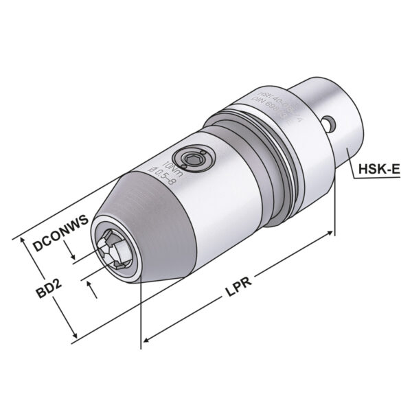 Produktbild CNC-Bohrfutter HSK 40-0,5/8-85 DIN 69893-E