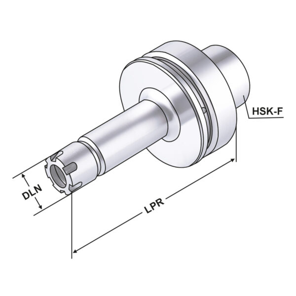 Produktbild Spannfutter HSK 63-1/10-160|ER16|Mini DIN 69893-F