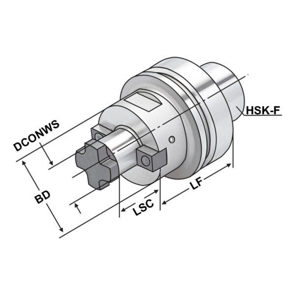 Produktbild Quernut-Aufsteckdorn HSK 63-16-160 DIN 69893-F