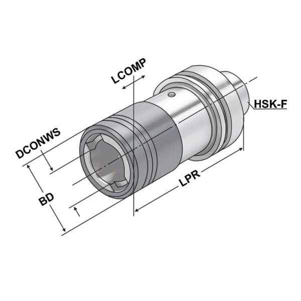Produktbild Gewindeschneidfutter HSK 63 M5-M22 DIN 69893-F