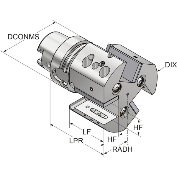 Produktbild Drehhalter 3-fach HSK 63-25-100 mit IK