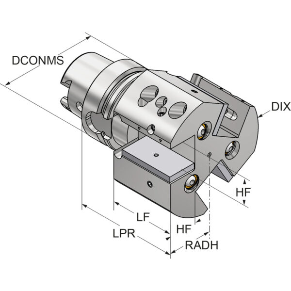 Produktbild Drehhalter 3-fach HSK 63-25-100 mit IK