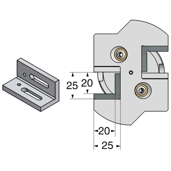 Produktbild Drehhalter 2-fach HSK 63-25-100 mit IK
