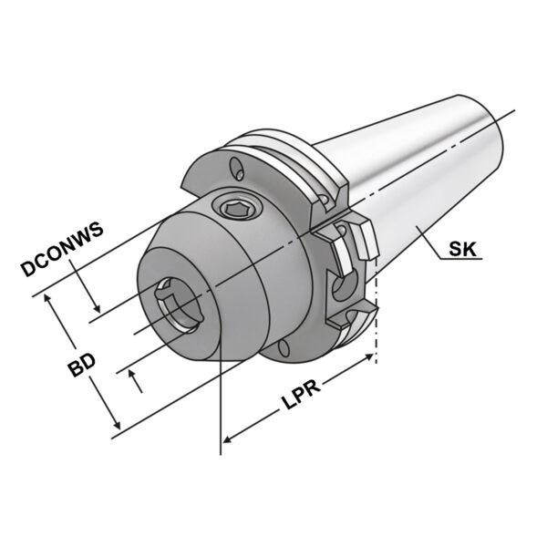 Produktbild Fräseraufnahme SK 40-25-100 DIN 69871 AD/B