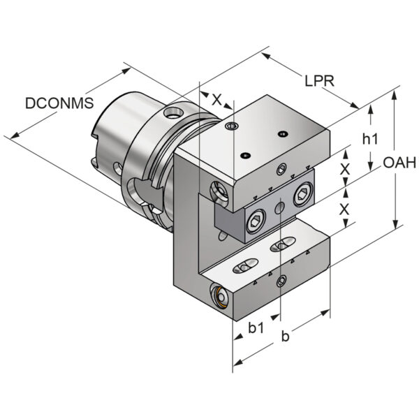 Produktbild Multi-Drehhalter 90° HSK 63-20-85 mit IK