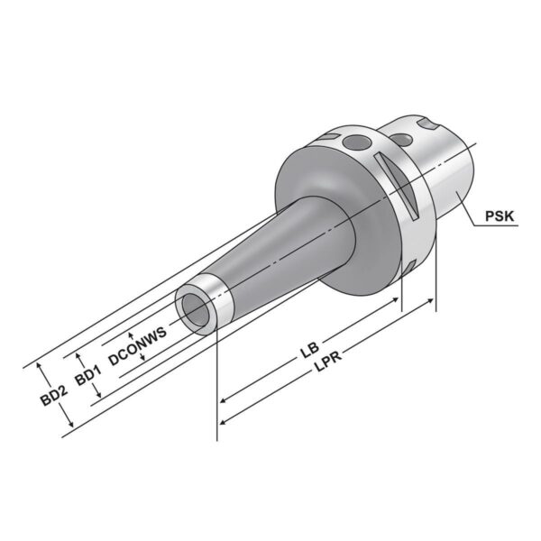Produktbild Fräsaufnahme für Einschraubfräser PSK 63-M16-105