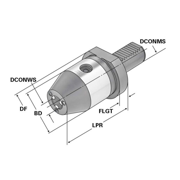 Produktbild CNC-Bohrfutter 30x2,5-16 mit Kugelspritzdüsen