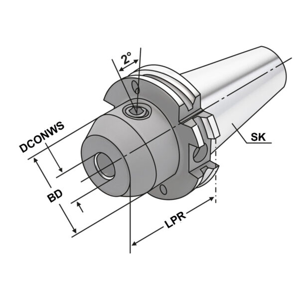 Produktbild Whistle Notch  SK 40-25-100 DIN 69871 AD/B