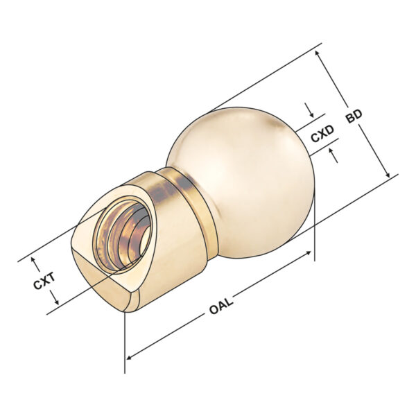 Produktbild Kugelspritzdüse (Messing) Ø 10 mm - 15,8 - M5
