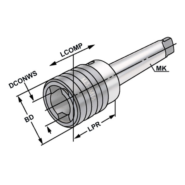 Produktbild Gewindeschneidfutter MK 4 - M14-M36 - Gr.3