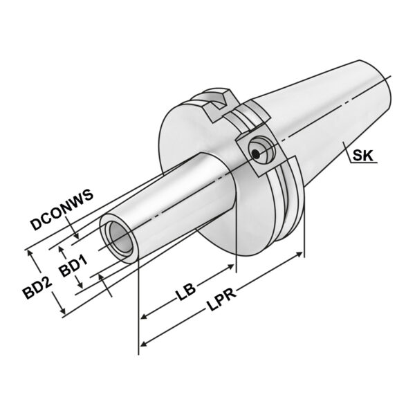 Produktbild Fräsaufnahme für Einschraubfr. SK50-M12-119-L100
