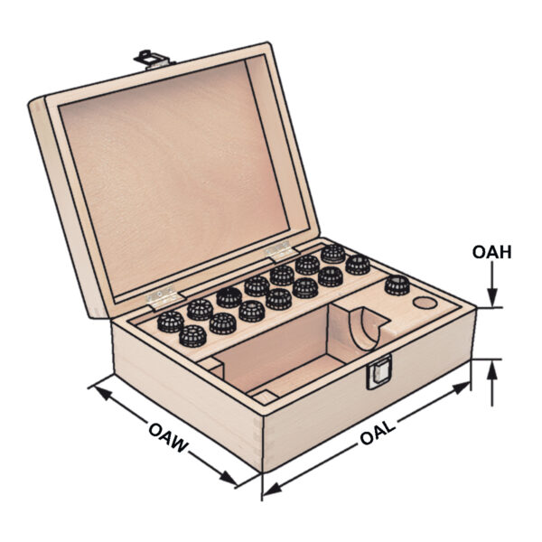 Produktbild Präzisionsspannzangensätze 472EP (ER40) Holzkasten