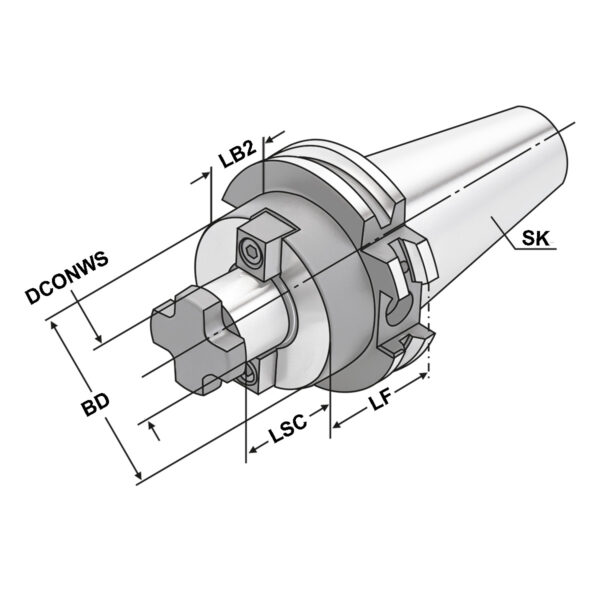 Produktbild Quernut-Aufsteckdorn SK 30-27-50 DIN 69871 AD