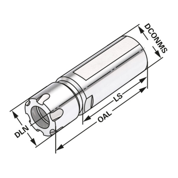 Produktbild Spannfutter Zylinderschaft ER16-1/10-50 Mini