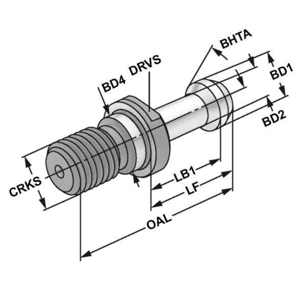 Produktbild Anzugsbolzen ISO 7388-3 | Form JF | M12 | 45° |