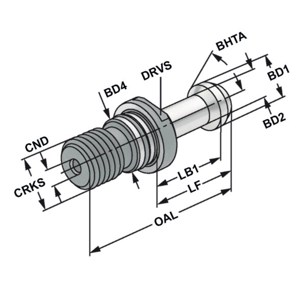 Produktbild Anzugsbolzen ISO7388-3 | Form JD | M12 | 60° |