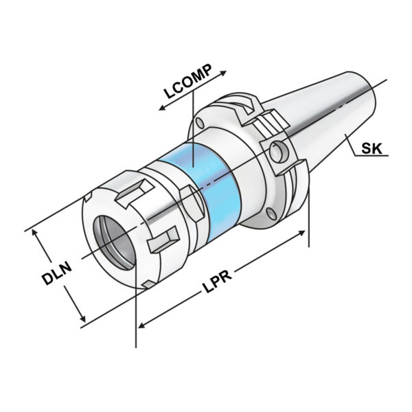 Produktbild Gewindeschneidfutter Synchro SK50 - M3-M27 (ER32)