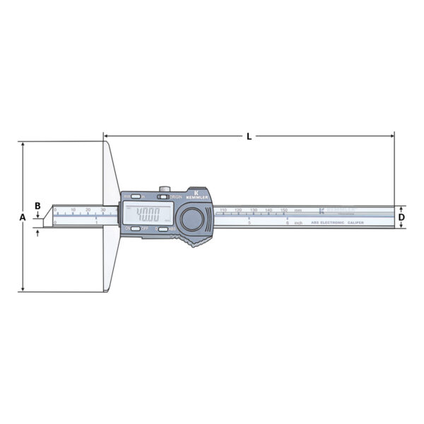 Produktbild Digitaler Tiefenmessschieber 0-150mm