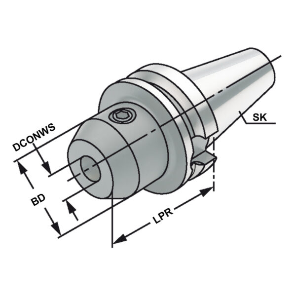 Produktbild Fräseraufnahme BT 40-25-90  MAS/BT